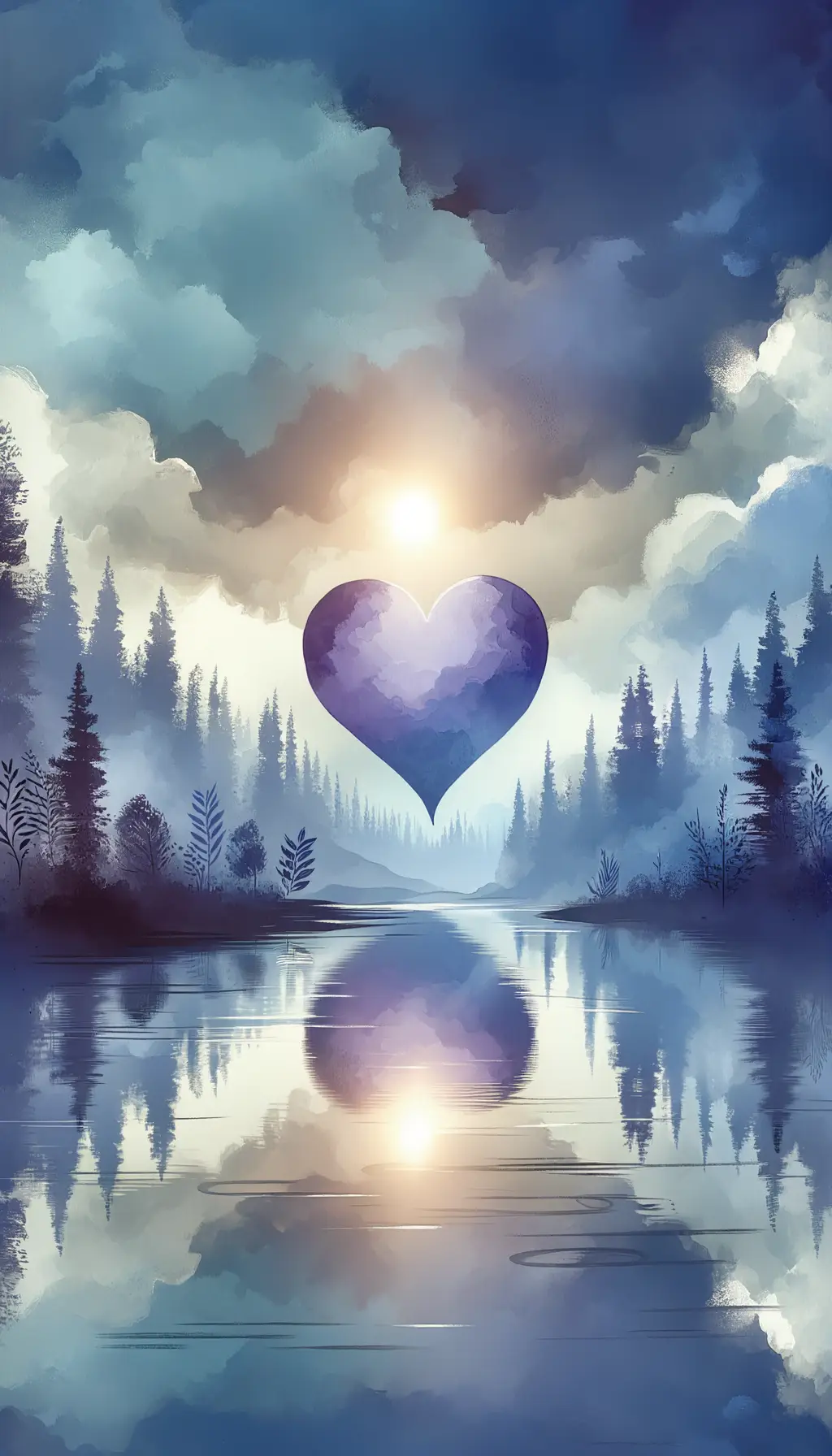 Whispers of Renewal: A Lavender Heart's Forest Revelry