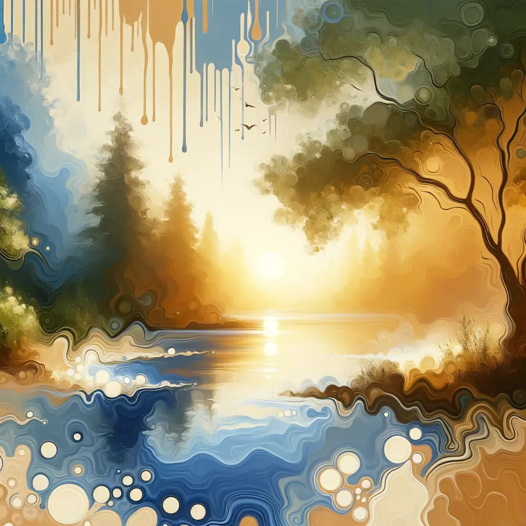 Whispers of Renewal: Sunset's Embrace in Forest and Sea