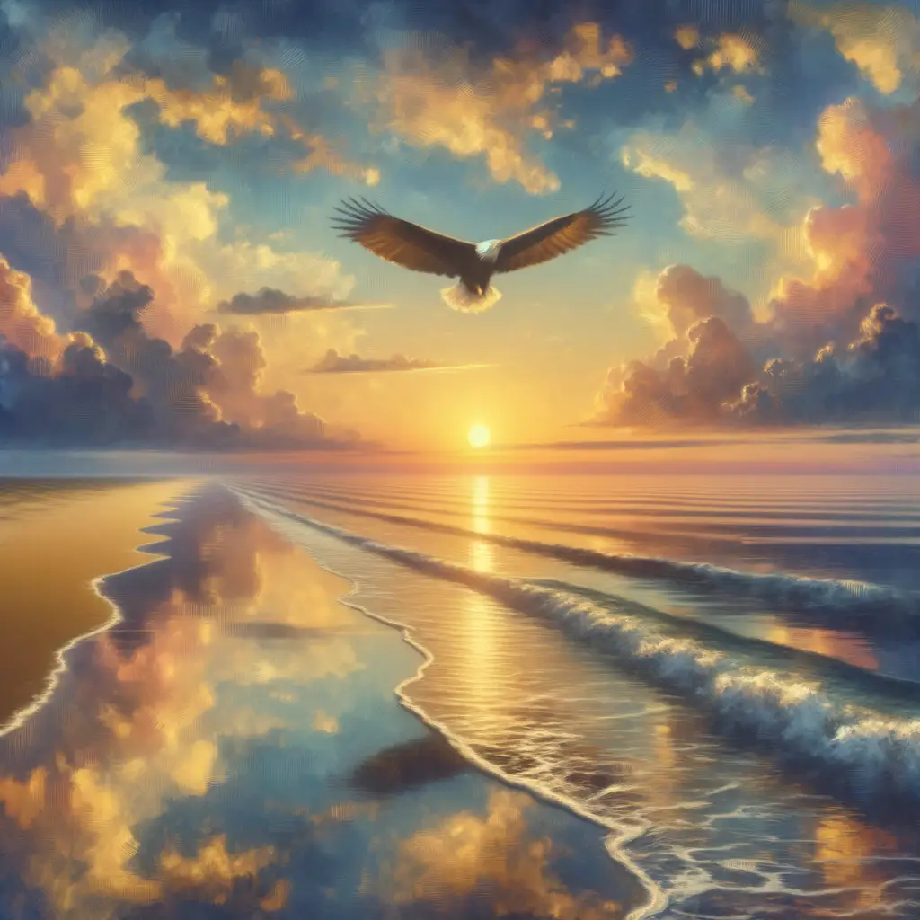 Embrace of the Azure Dreamer: Whispered Strength in Sunset Therapy