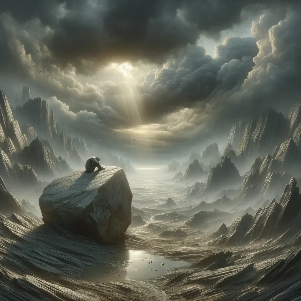 Echoes of Resilience: A Tear-Stained Embrace in Solitude