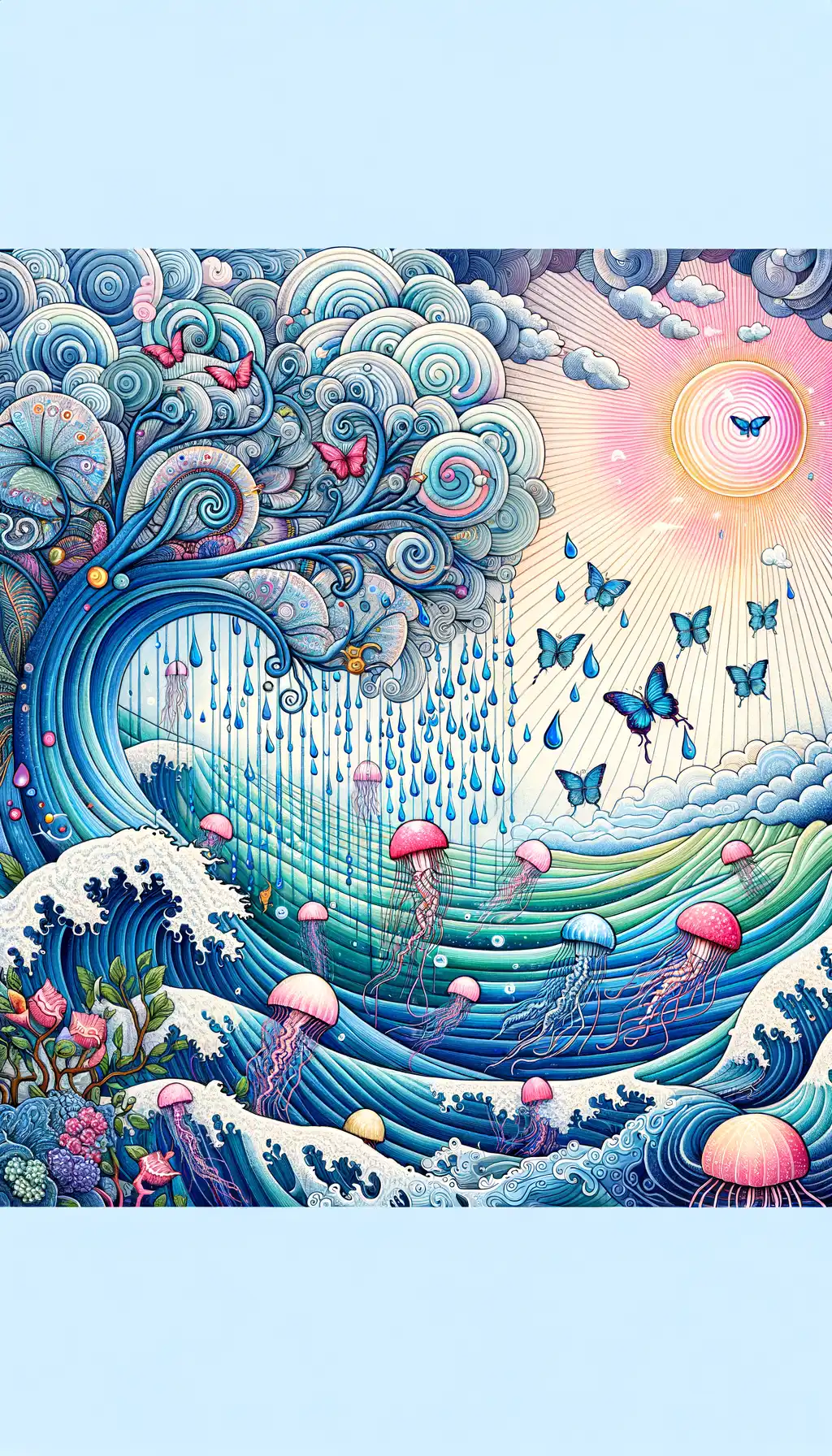 Whispers of Azure Spirals: Symphony of Healing Tides