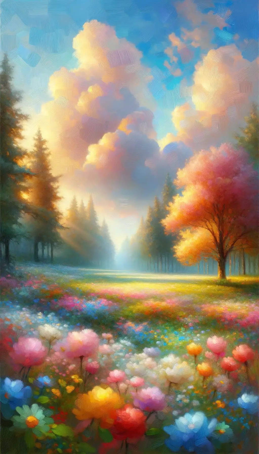 Ethereal Reverie: Blossoms of Serenity in Impressionist Harmony