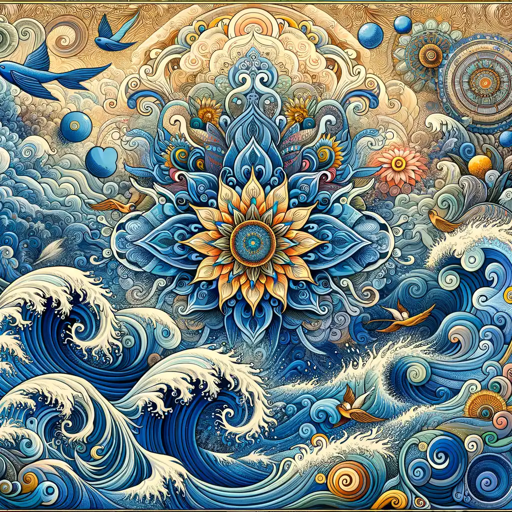 Serenade of Emotions: Whispering Ocean, Blooming Sunflower