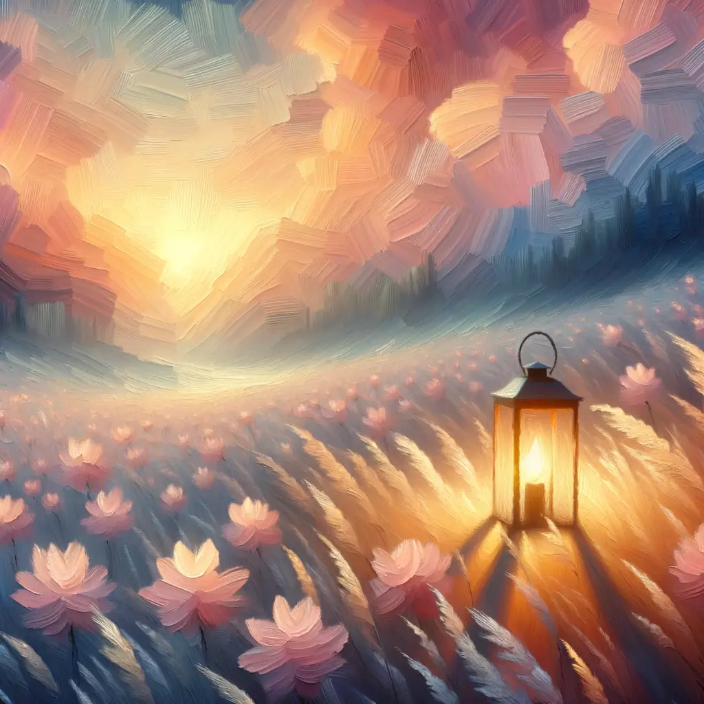Whispers of Solace: Lantern Glow in Meadows of Healing