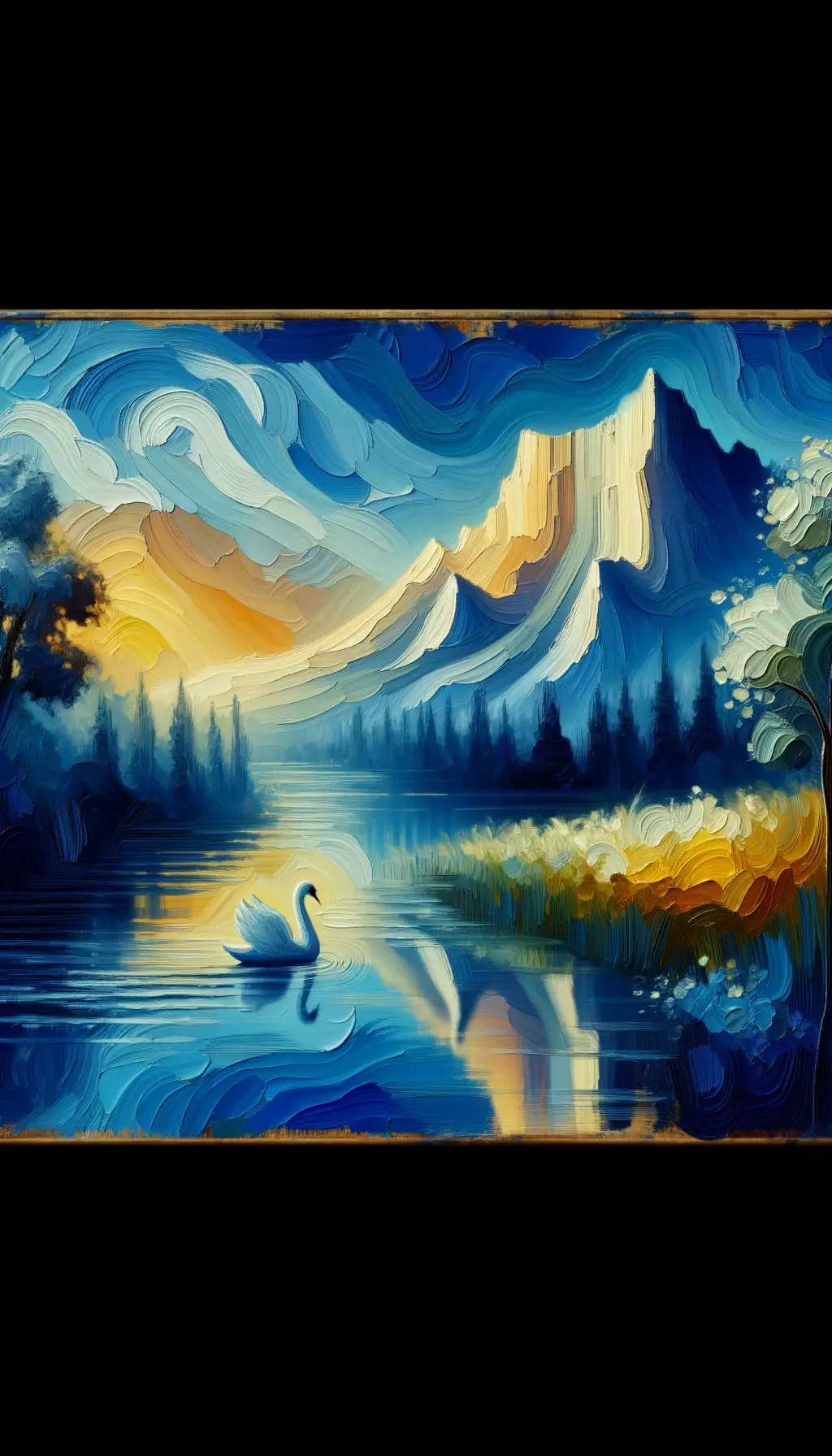 Echoes of Serenity: Where Heart, Mountain, and Swan Meet