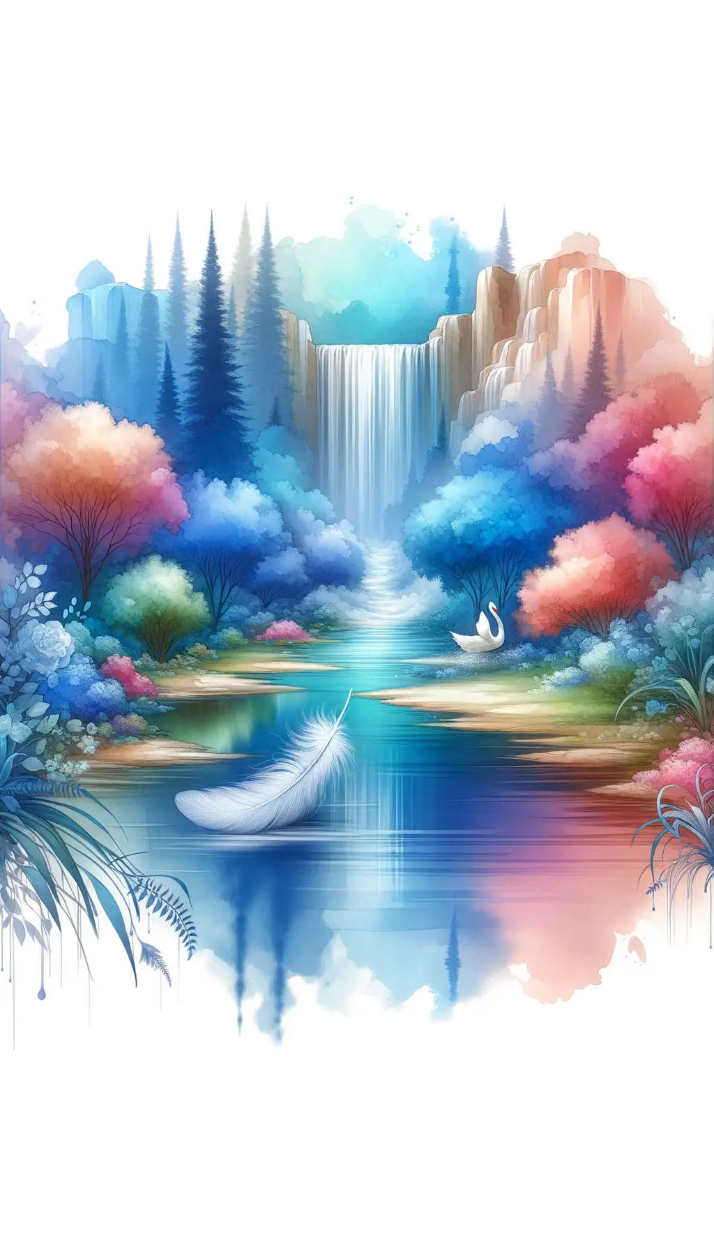 Whispers of Azure Tranquility: A Swan's Understanding