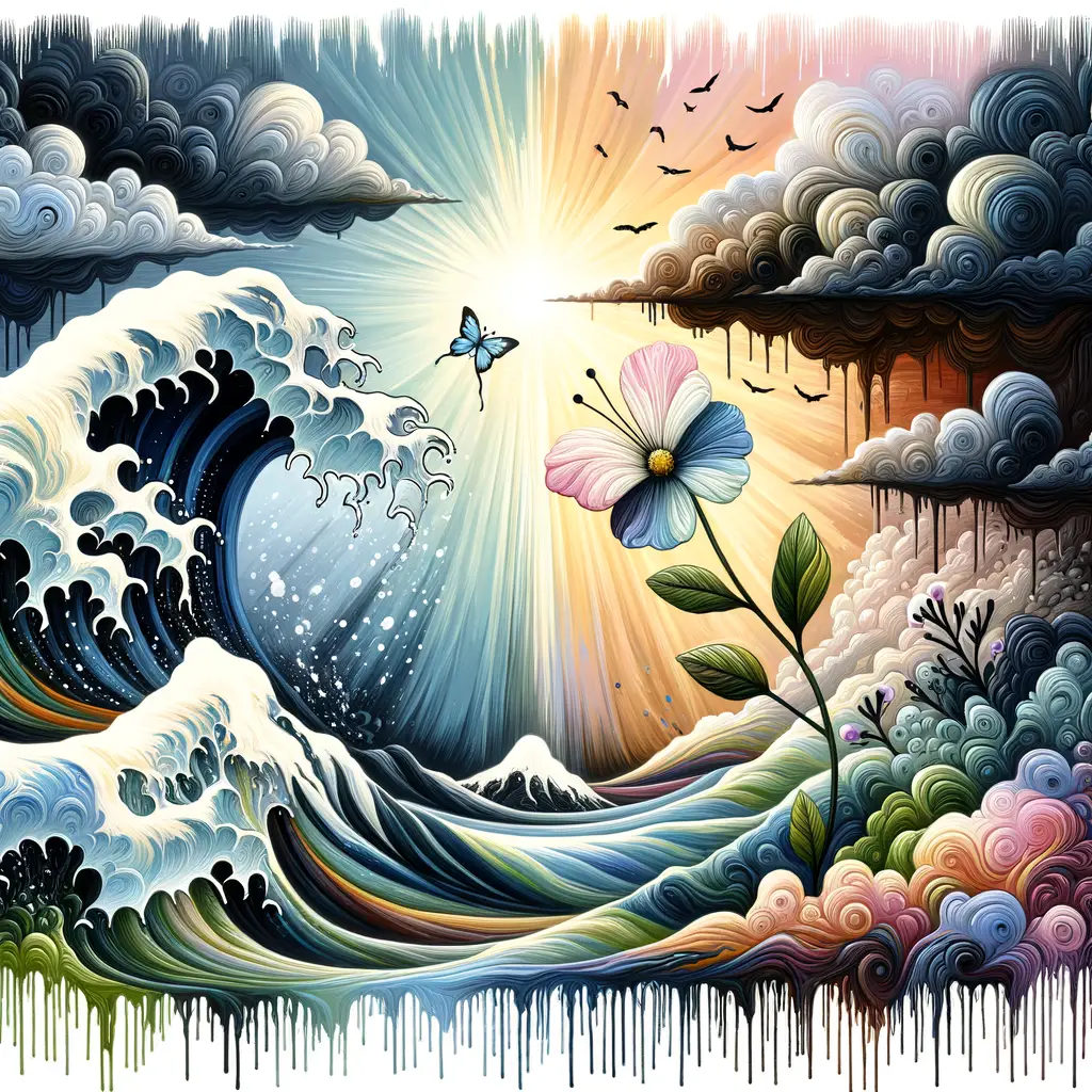 Eternal Bloom Within the Tempest: Embracing Growth Amid Chaos