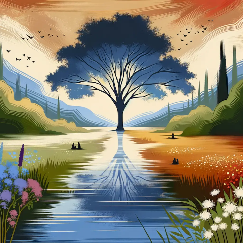 Silent Embrace: Resilience Blooms Amidst Still Waters