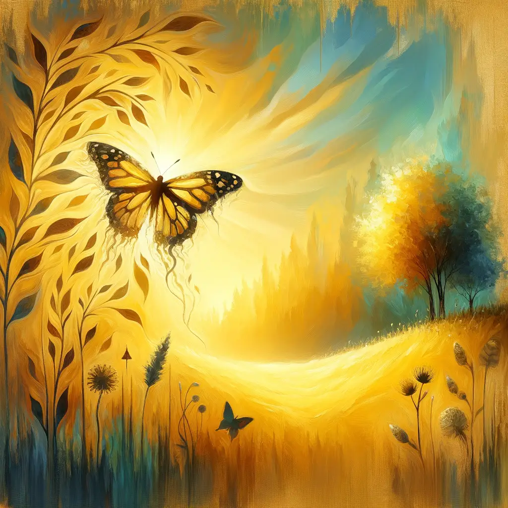 Golden Metamorphosis: A Soaring Soul's Sunrise