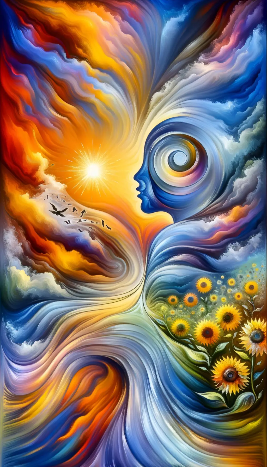 Aurora of Self: Whispers in Azure, Emotions Ablaze