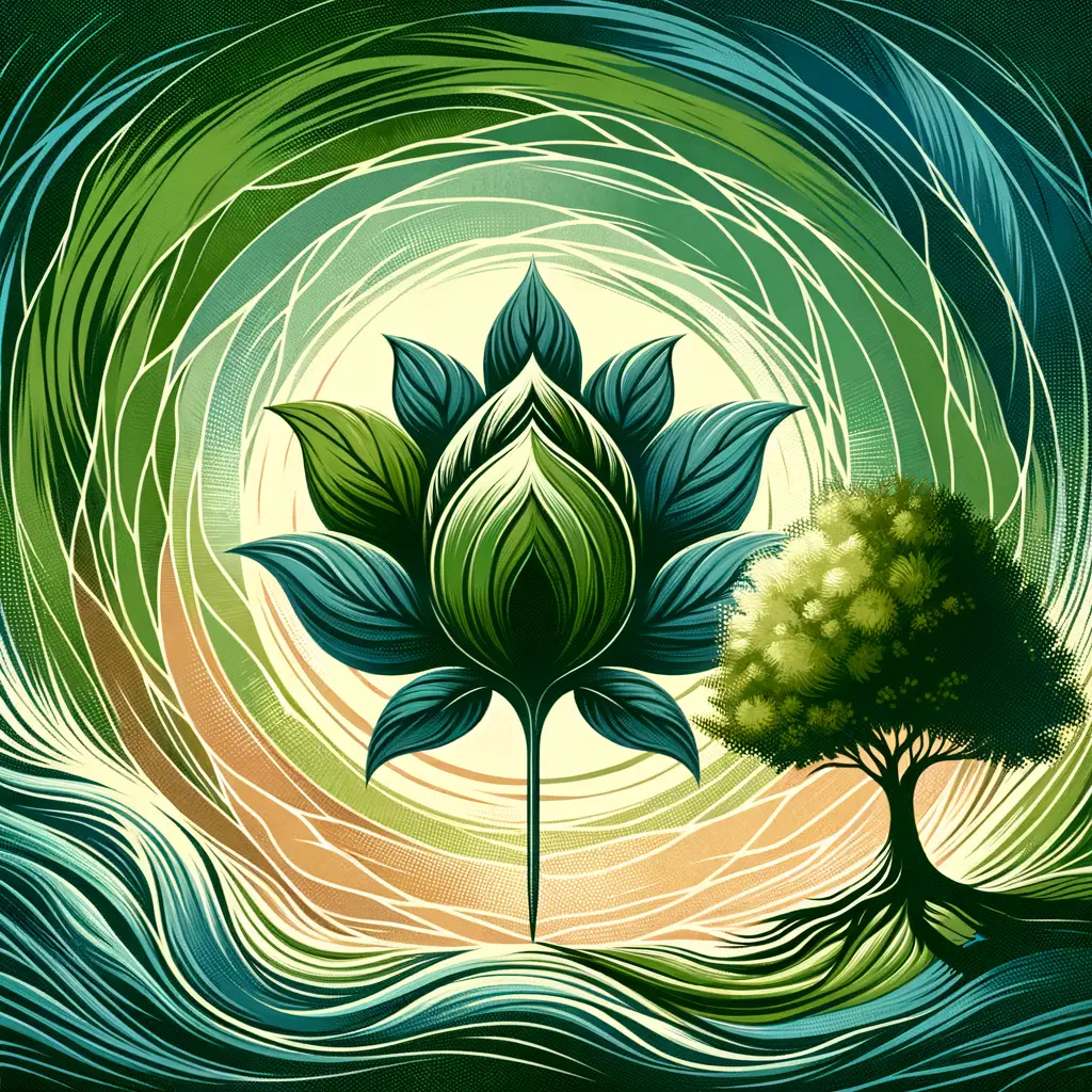 "Renewal's Whisper: A Psyche's Bloom Amongst Rooted Strength"