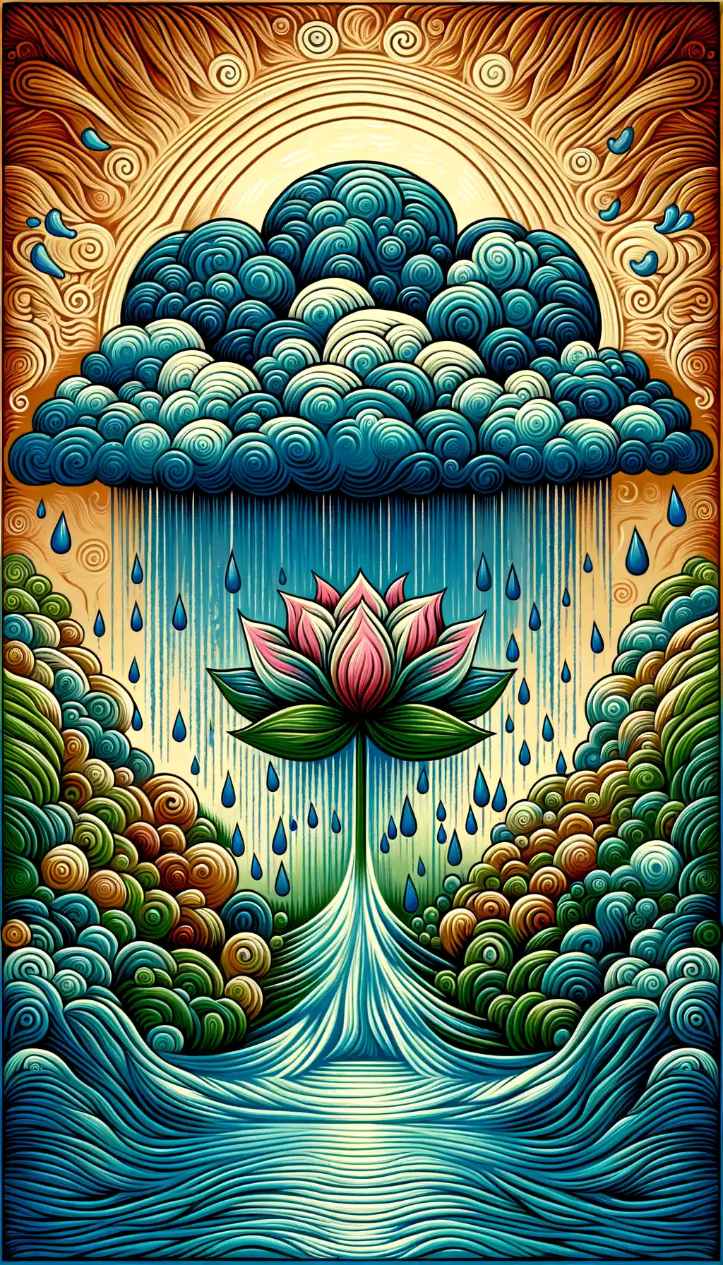 Whispers of Strength: A Lotus Blossom Amidst Stormy Skies