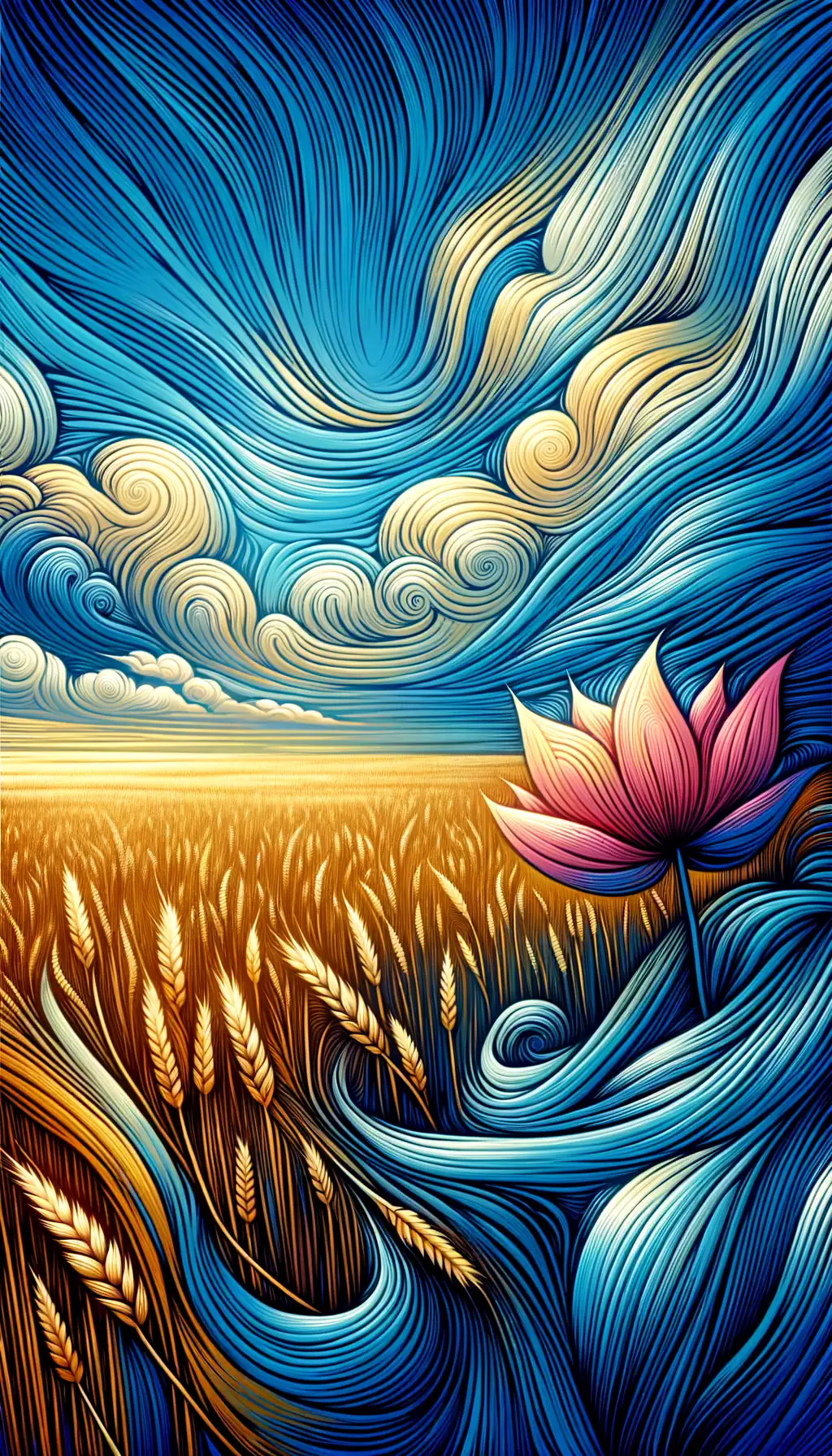 Whispers of the Unseen: Blooming Souls in Fields of Gold