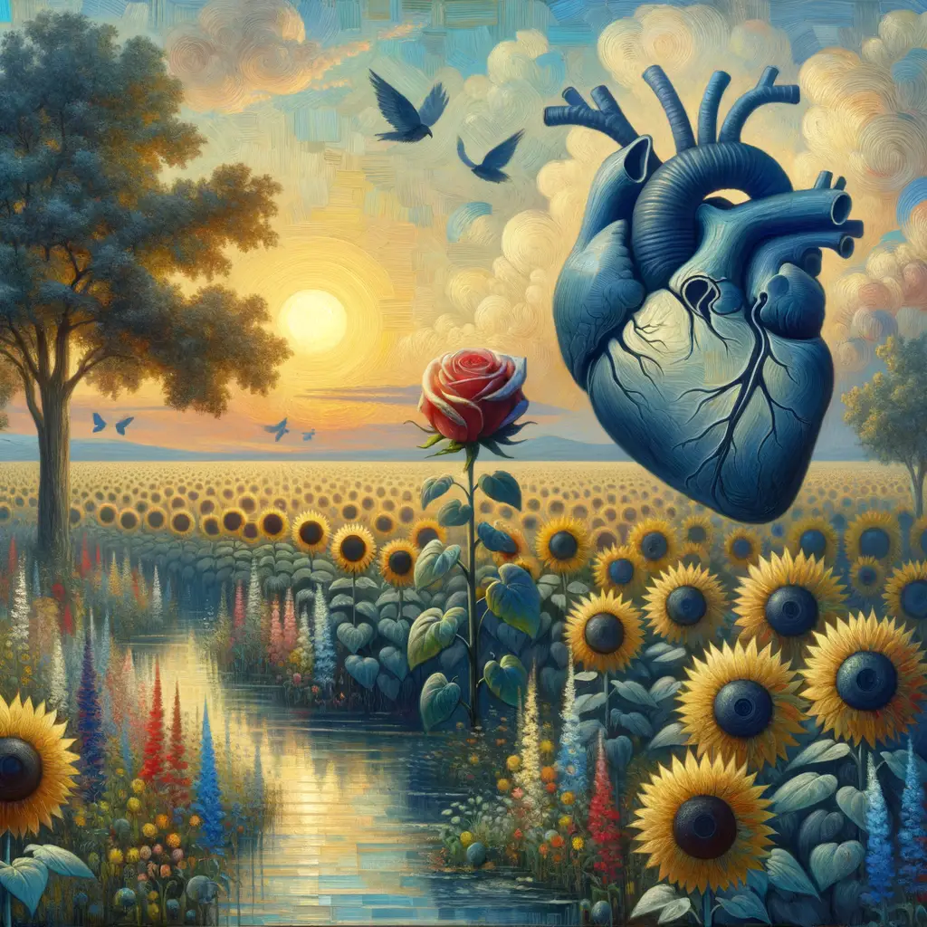 Echoes of Eternity: Cocooned within Sunflowers, Blooming in Silence