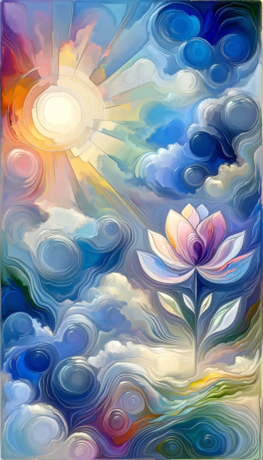 Whispers of Hope: Blooming Serenity in Indigo Skies