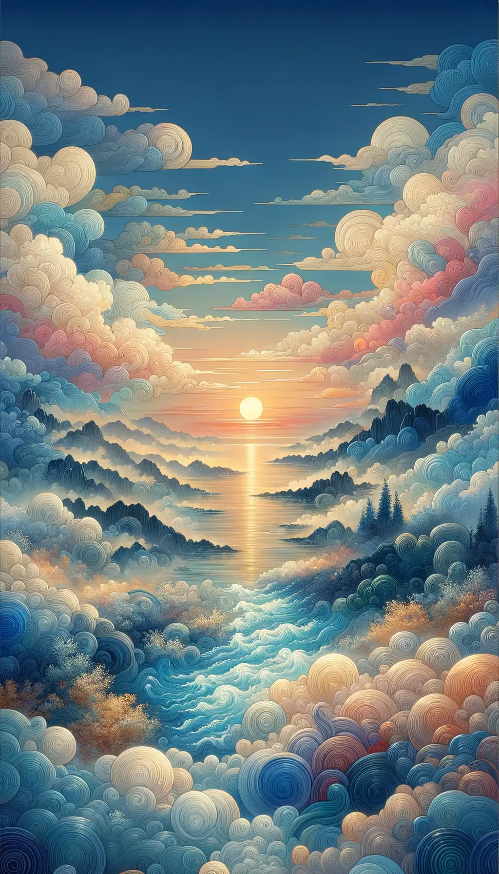 Whispers of the Mountain: Canvas of Serenity and Dawn