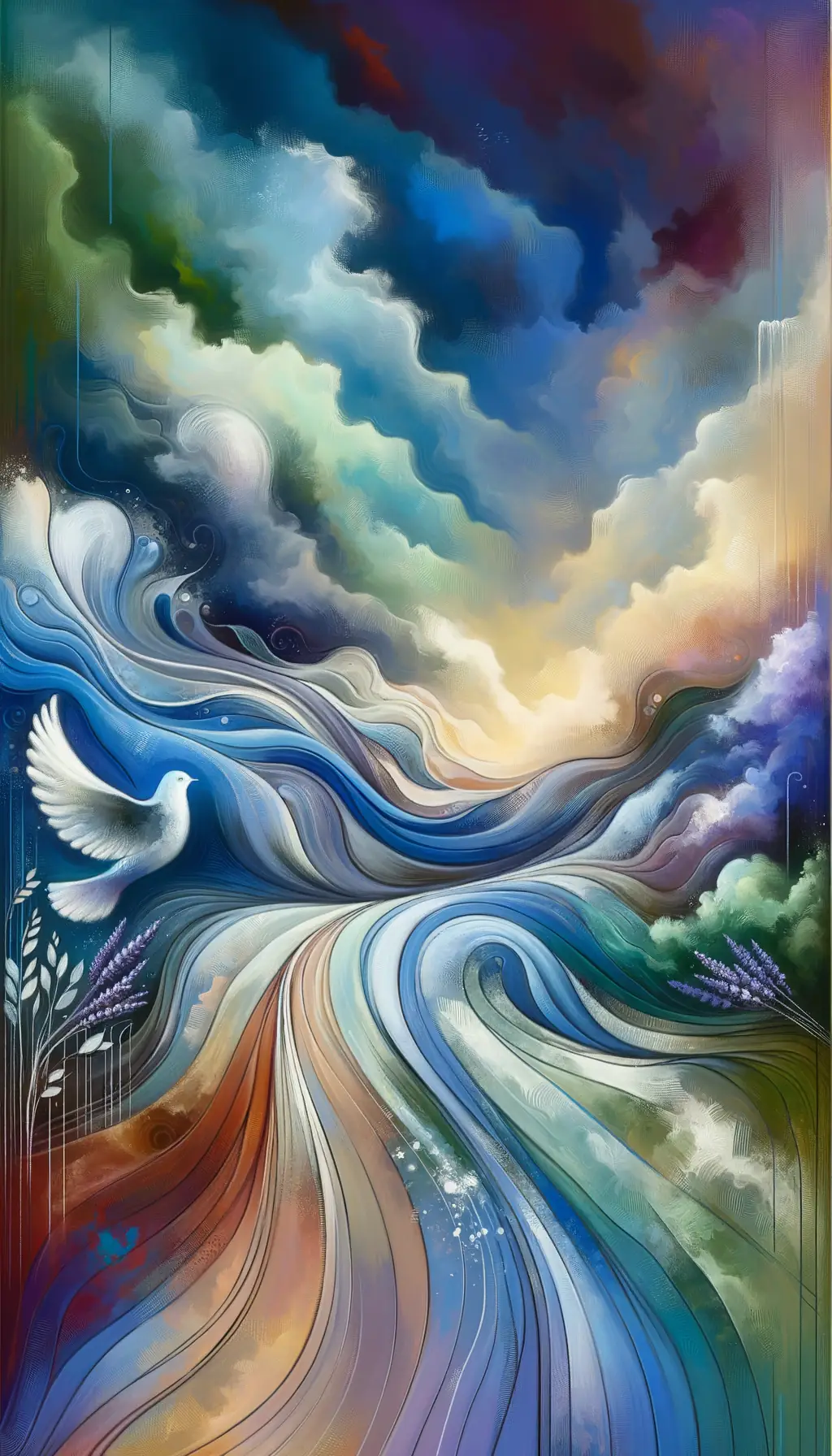 Harmony's Weightless Flight: A Dove's Grace, Ocean's Sigh