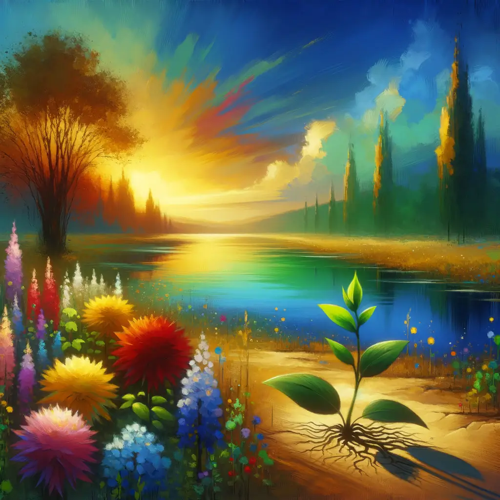 Title:
Sunset Serenade: Growth's Resilient Bloom