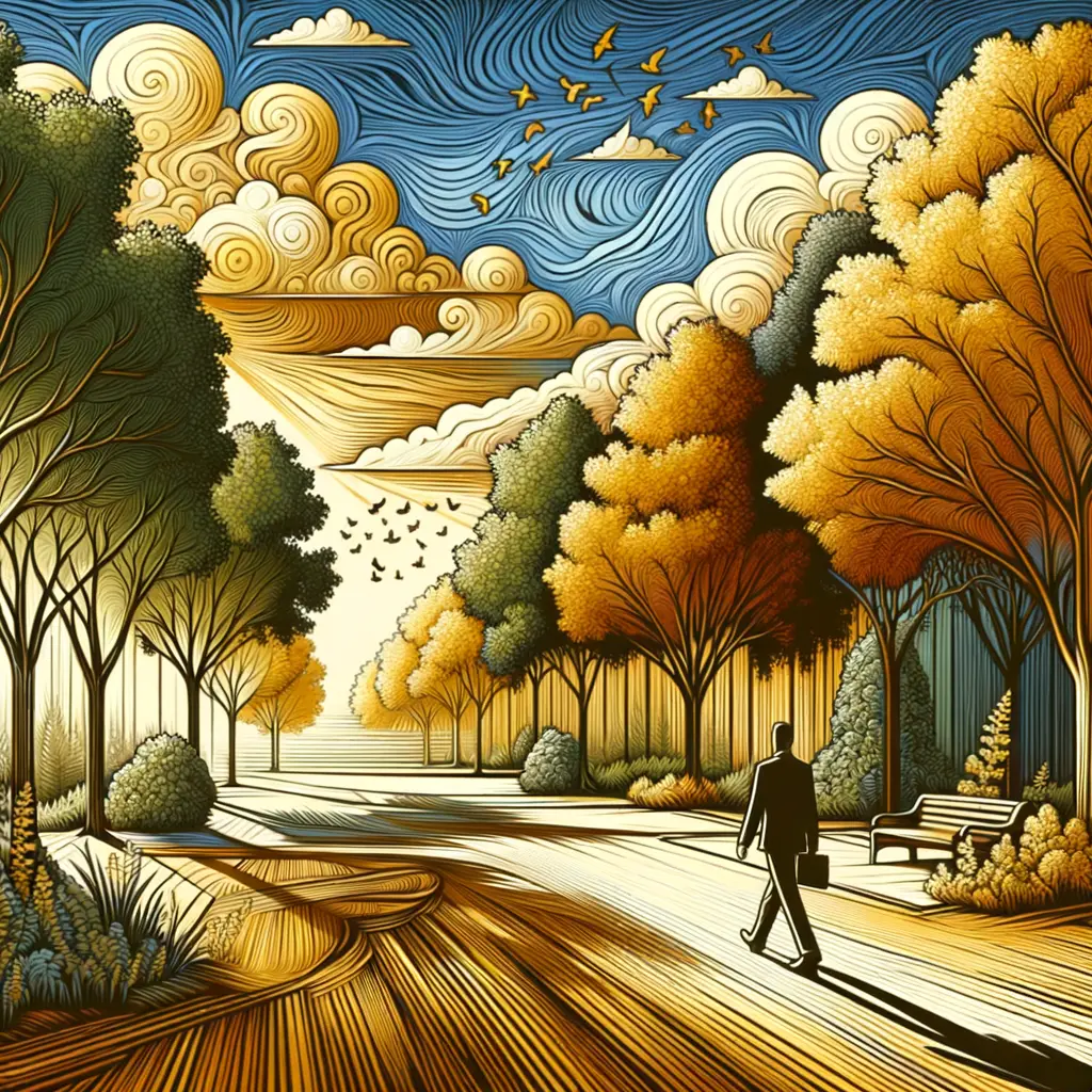 Gilded Echoes: A Solitary Serenade Through Emotional Woodlands