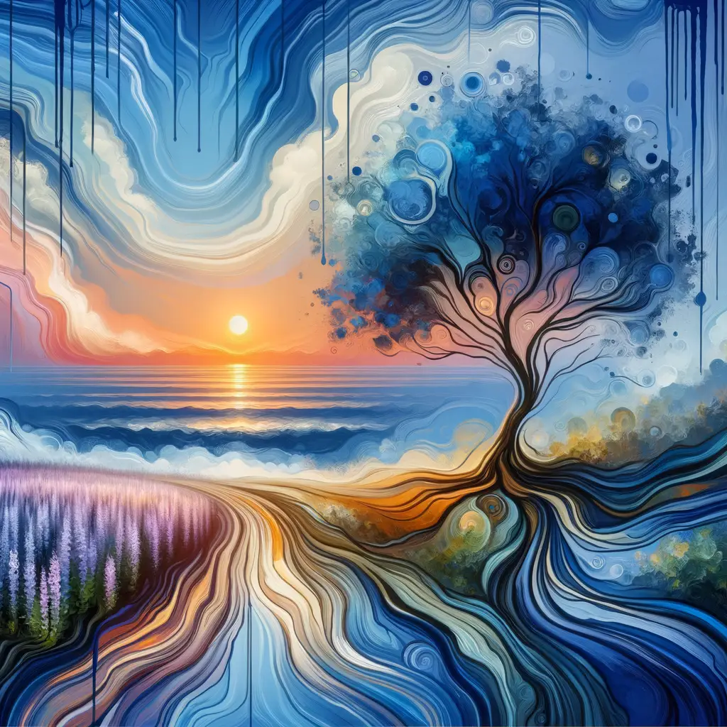 Oceanic Whispers: Embracing Growth Amidst Sunset's Serenity