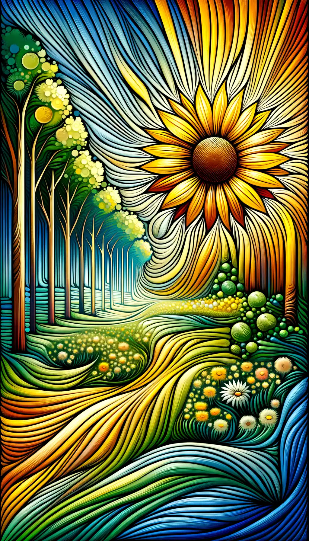 Solace Blooms: Sunflower's Dance of Renewal