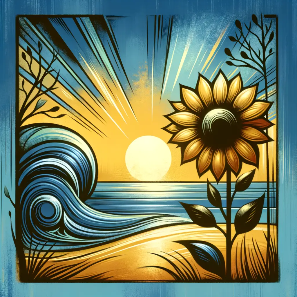 Whispers of Resilience: Sunflower's Dance Amidst Turbulent Seas