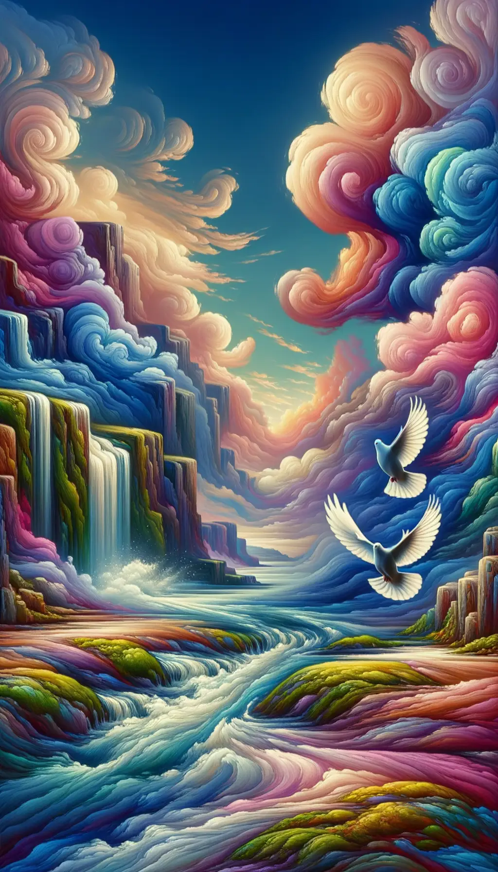 Whispers of Inner Waters: Dove's Embrace in Pop Art Therapy