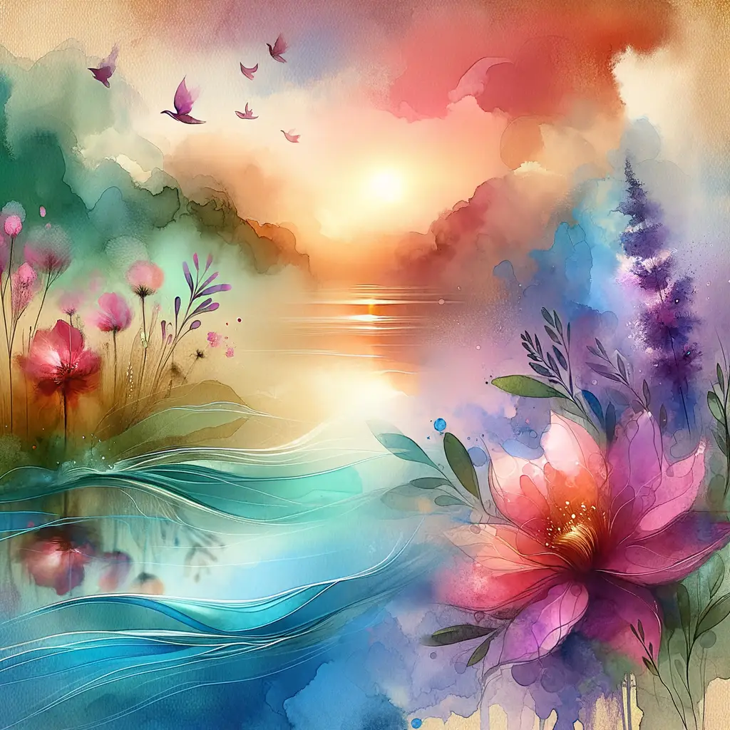 Whispers of Petals in Embrace: Therapy Reflections in Watercolor