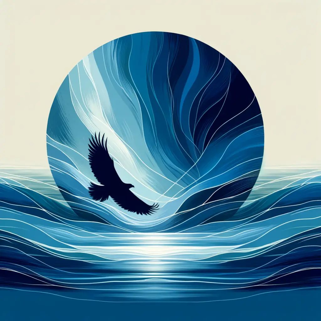 Wings of Stillness: Ocean's Whisper in Azure Skies