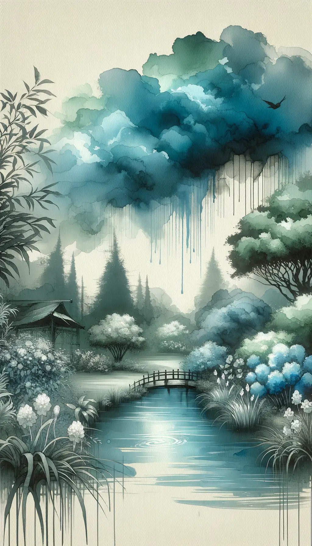 Whispers of Tranquility: Embracing Storms in the Garden of Serenity