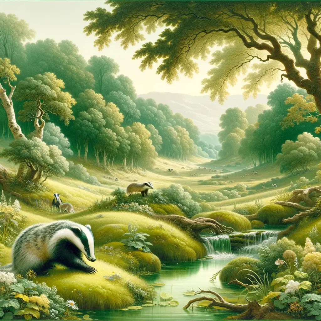 Whispers of Self-Care: Badger's Embrace in the Meadow
