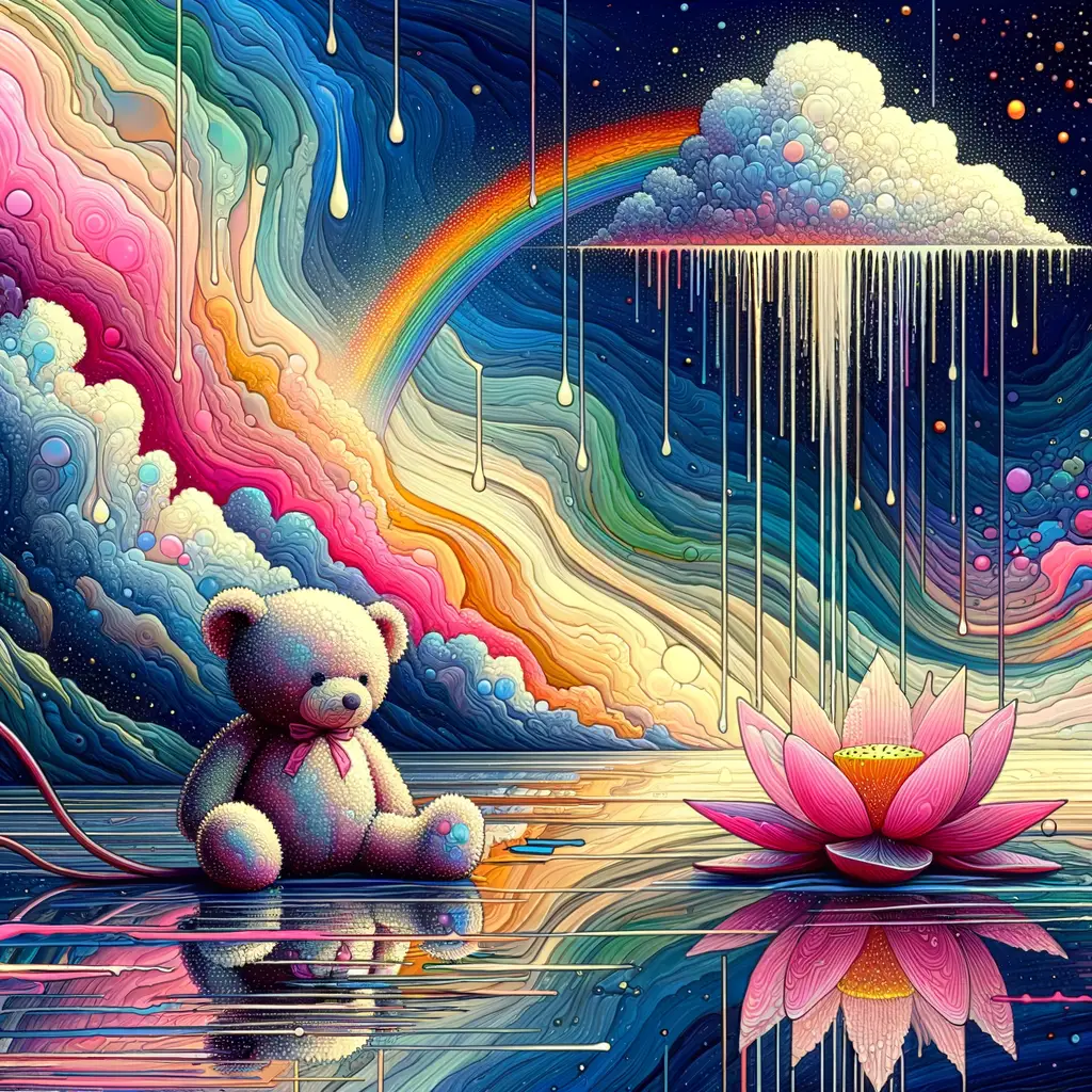Whispers of the Drenched Lotus: Embracing Thunderstorm Tranquility