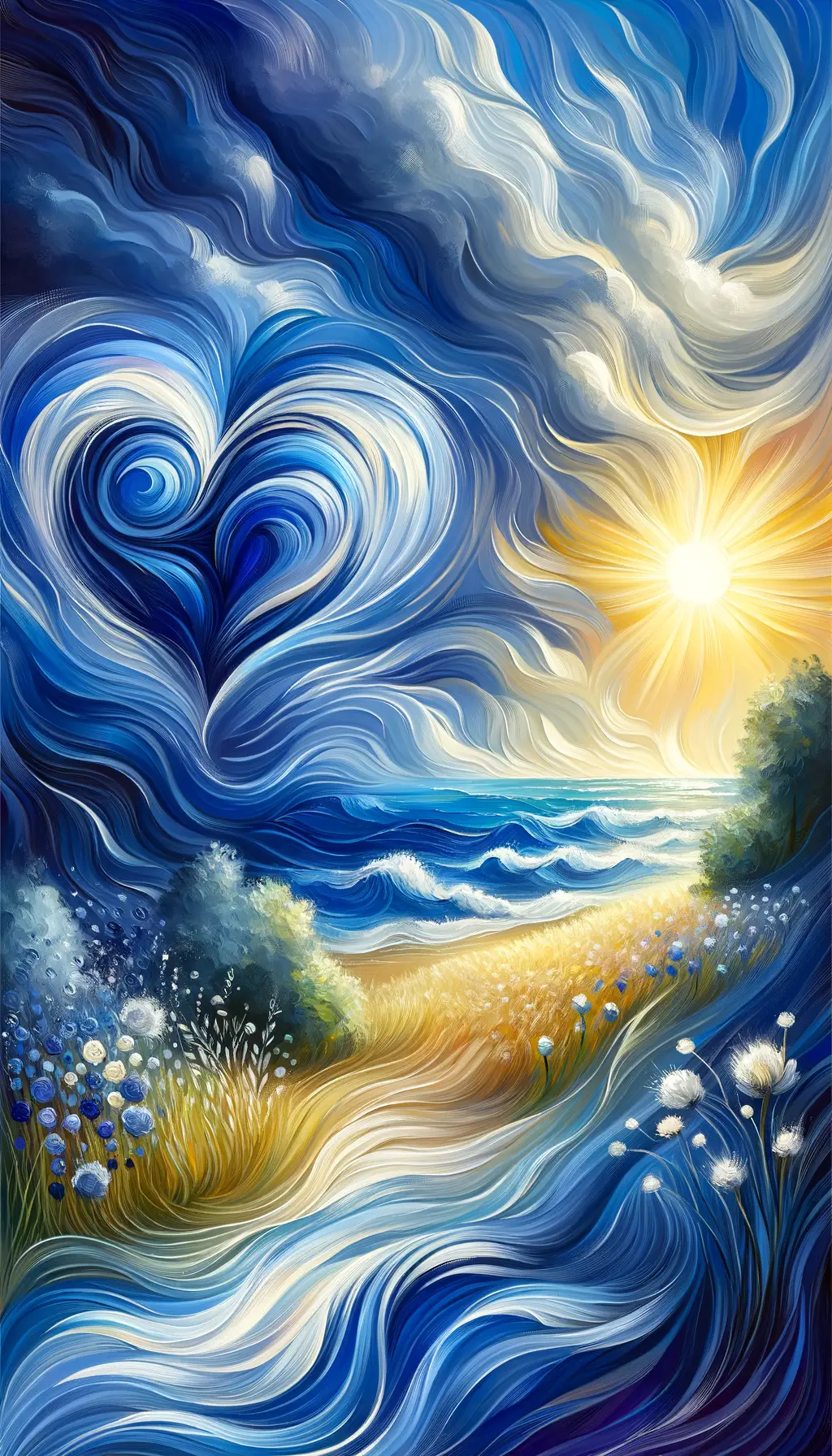 Gossamer Whispers: Dreams Unburdened in Azure Embrace