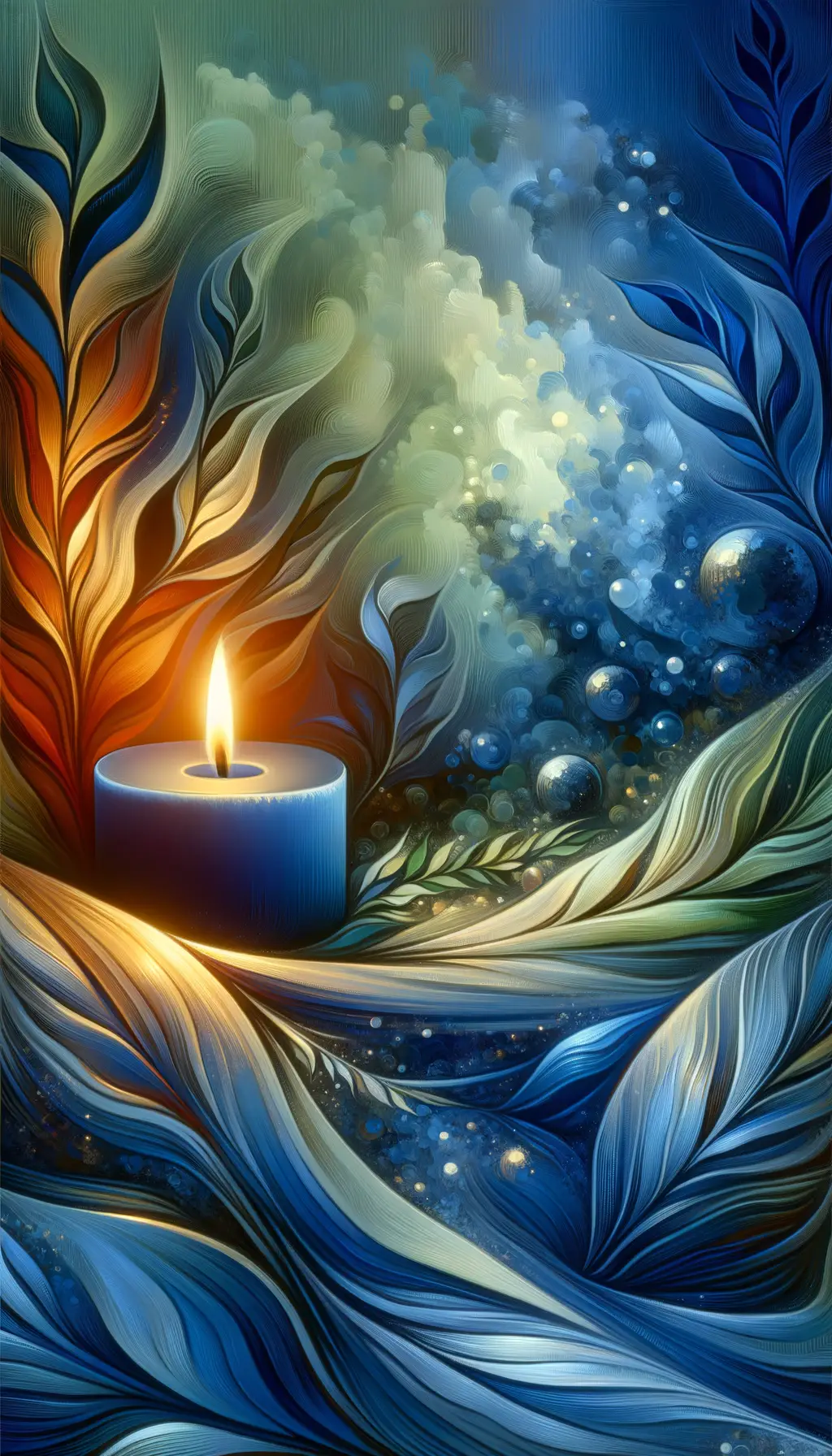 Whispers of Azure Reflection: Illumination amidst Leafy Solace