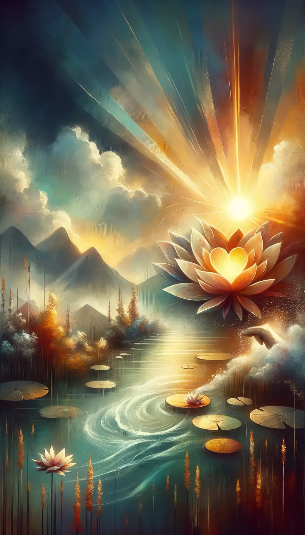 The Resilient Bloom: Gratitude's Light in Tranquil Depths
