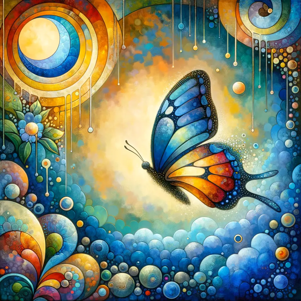 Whispers of Transformation: A Symphony of Blossoms and Flight