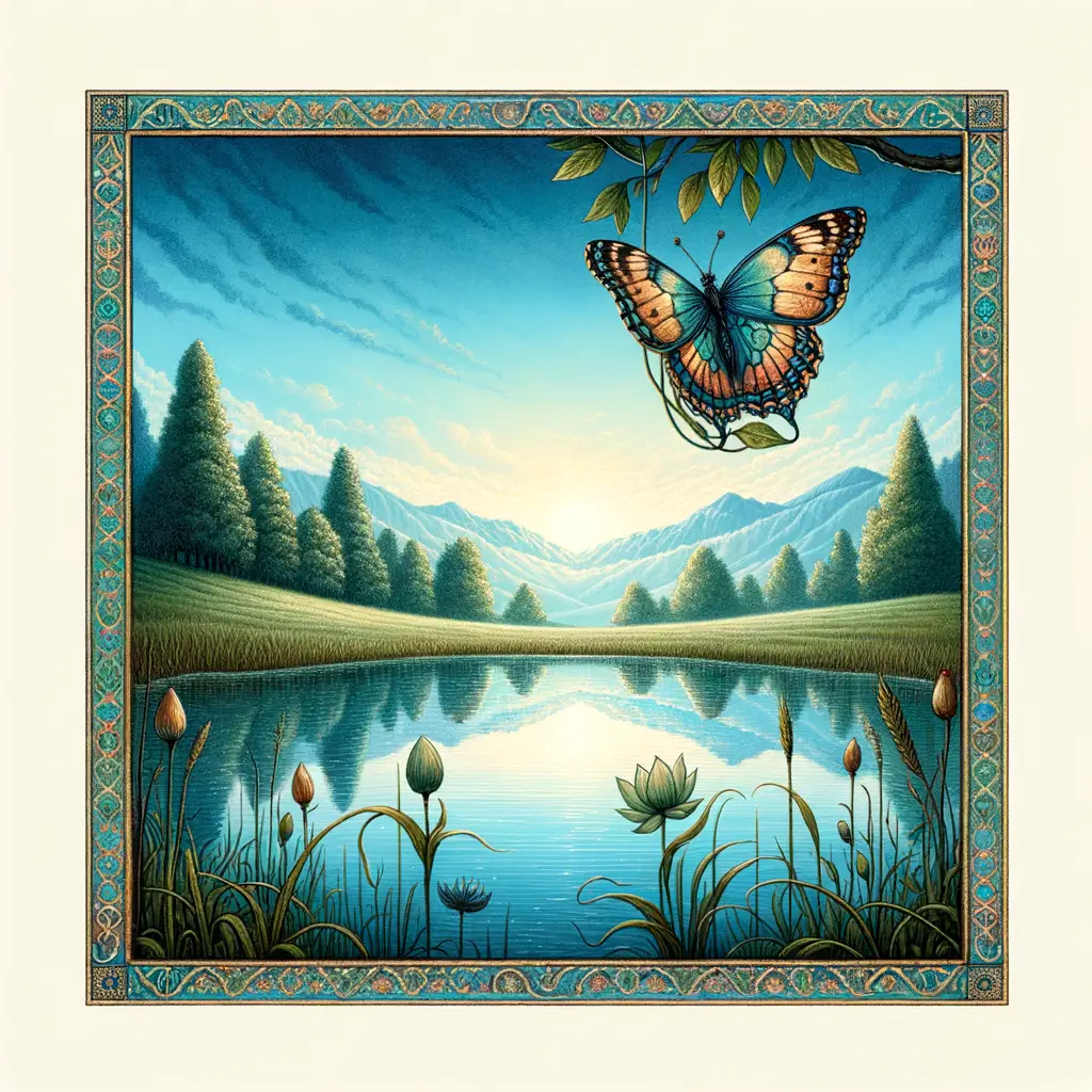 Chrysalis of Serenity: Embracing Renewal in Saffron Meadows