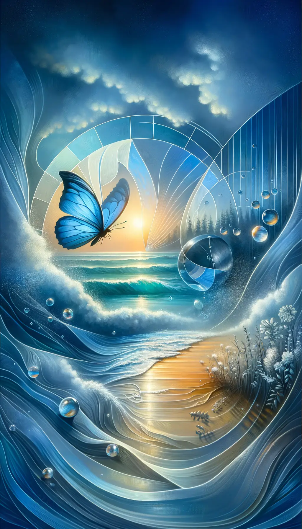 Whispers of Resonance: Reflections in Blue