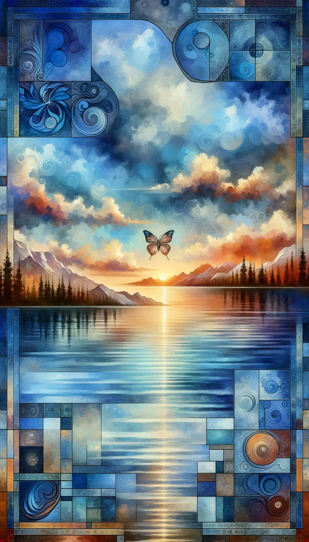 Sapphire Whispers: Reflections of Inner healing in Twilight's Embrace