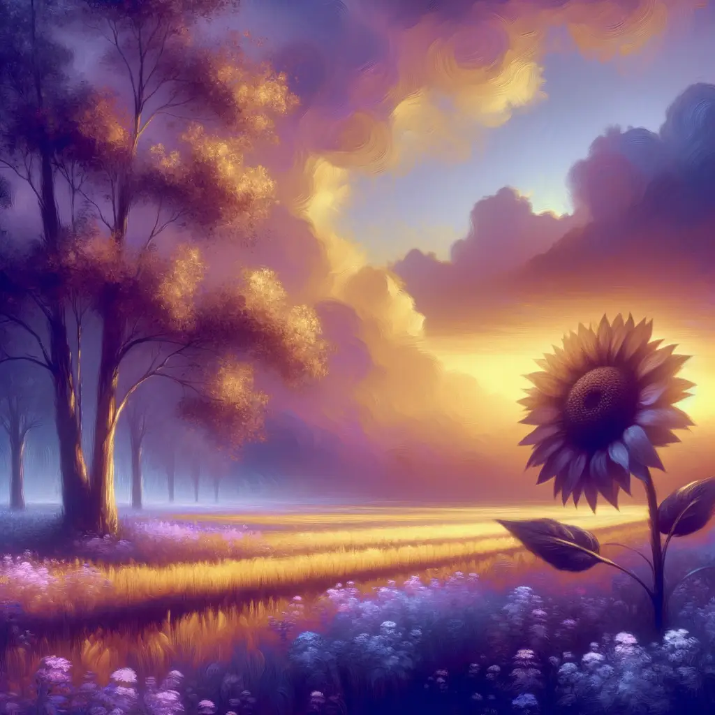 Meadow of Healing Serenades: Sunflower's Resilience in Lavender