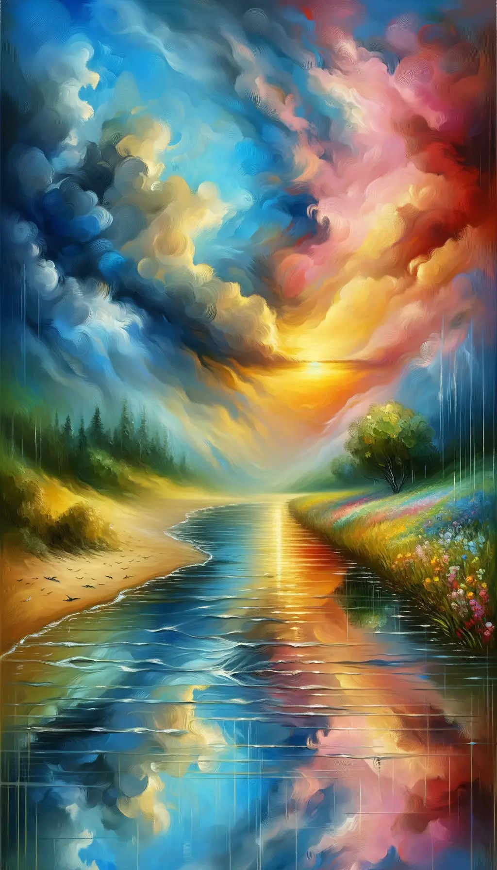 Infinity's Embrace: Whispering Tranquility in the Merged Horizon