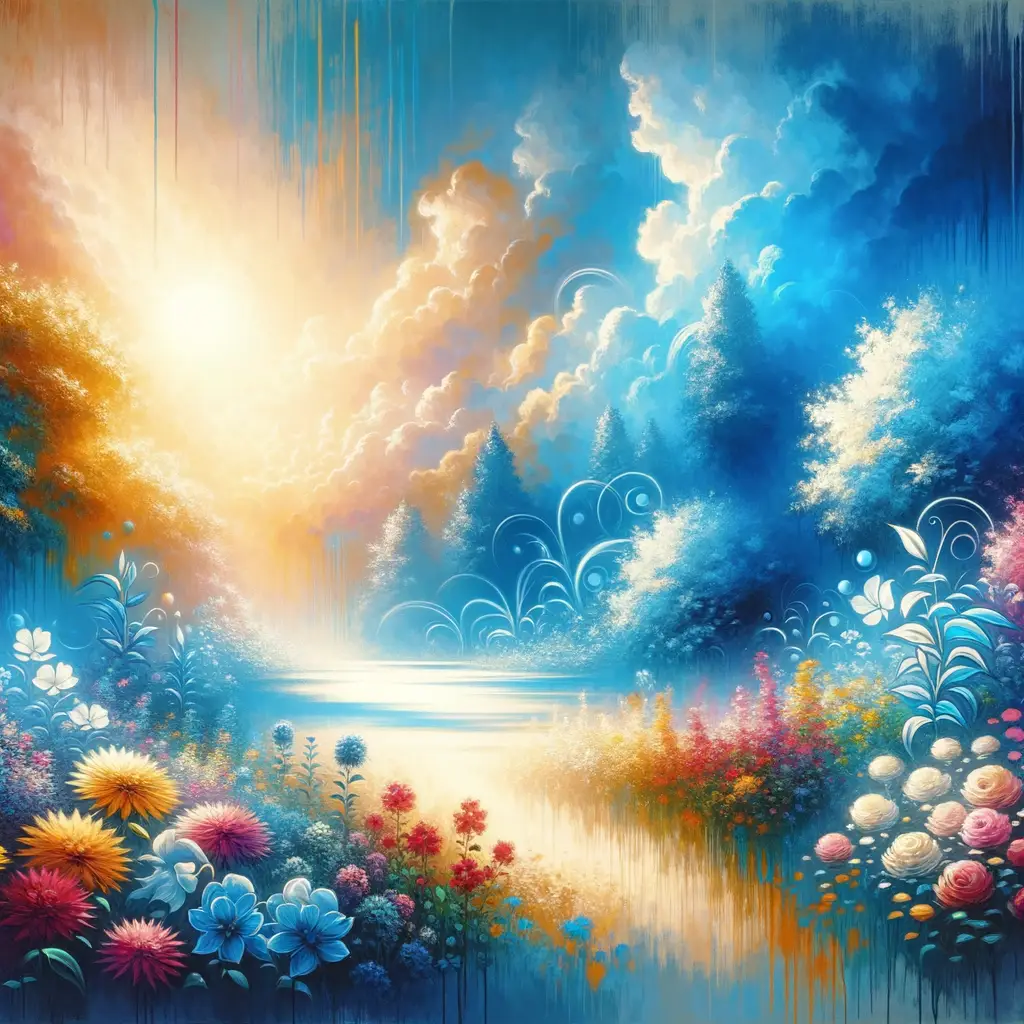 Whispers of Renewal: Graffiti Garden in Tranquil Blue