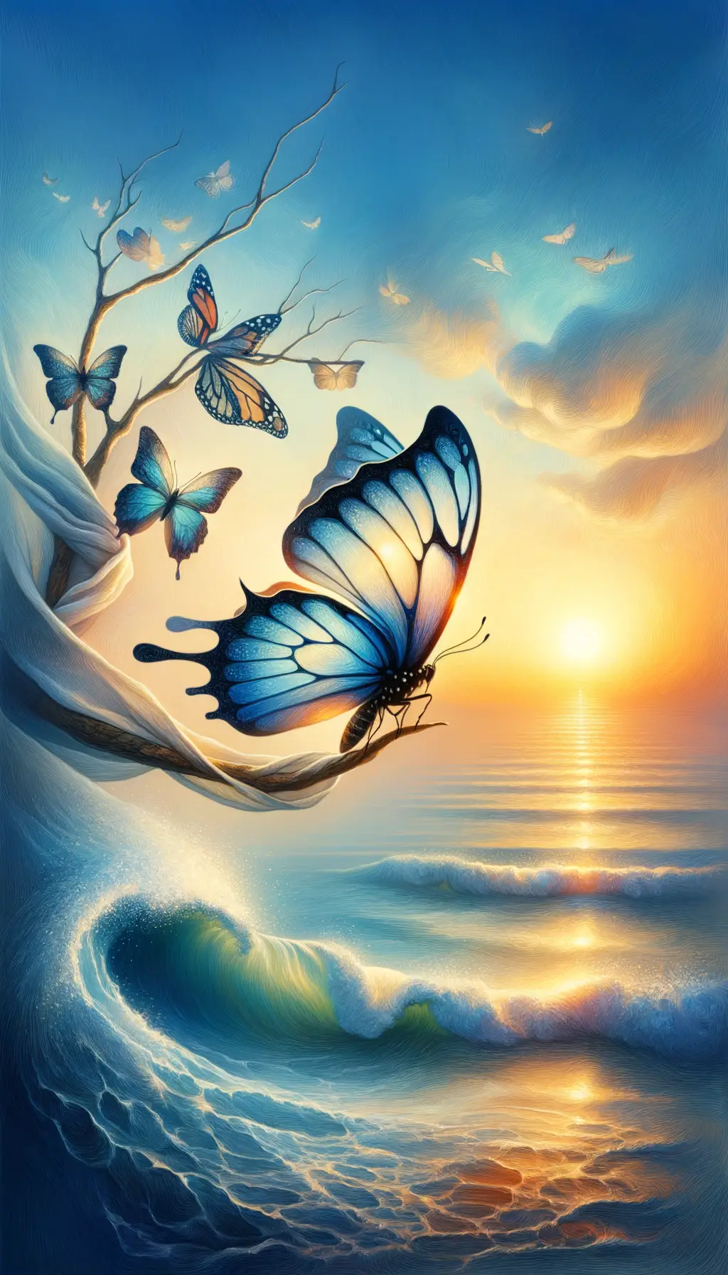 Embrace of Dawn: Freedom's Echo in Azure Seas