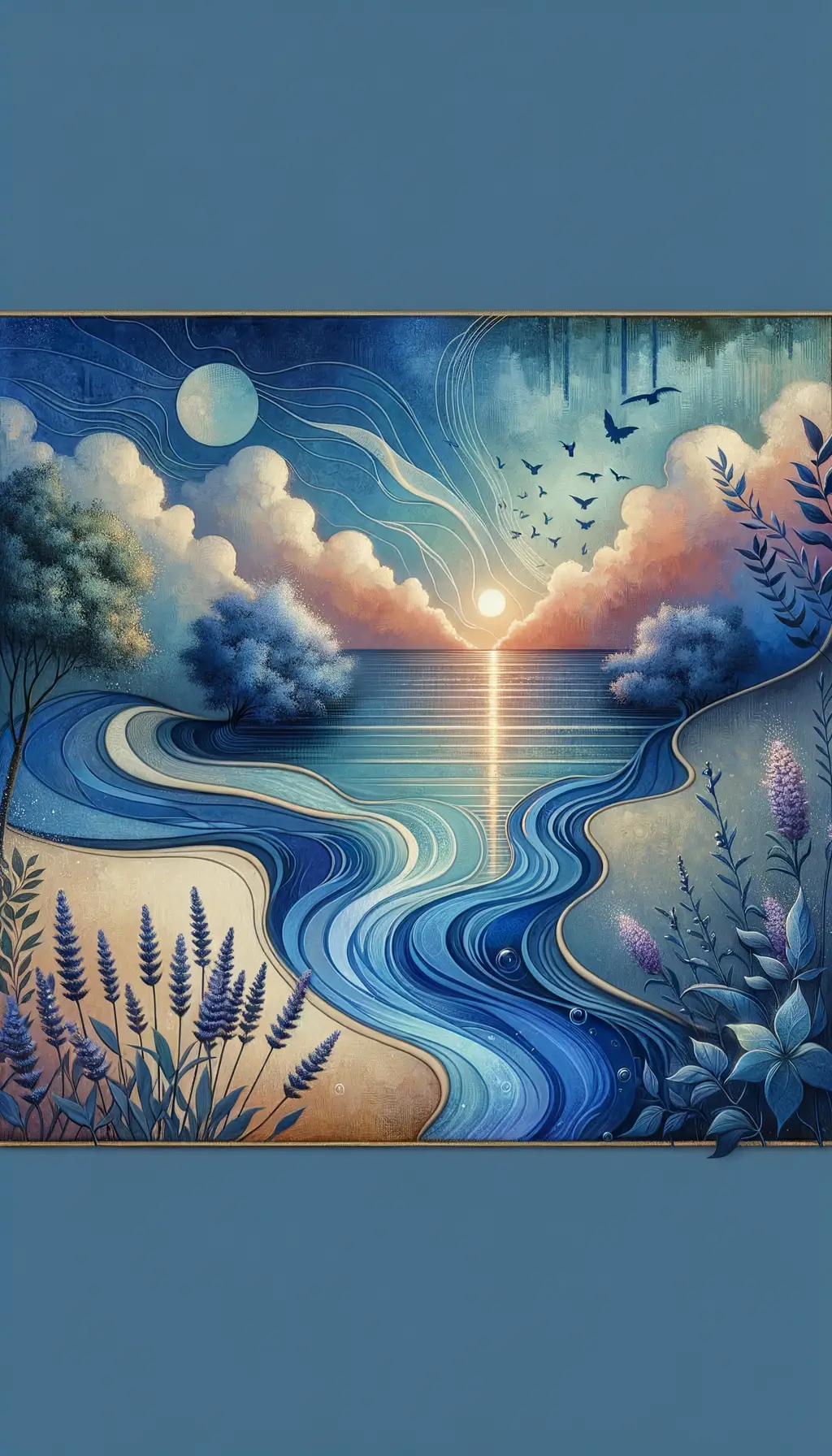 Whispers of Azure: A River of Emotions and Calm