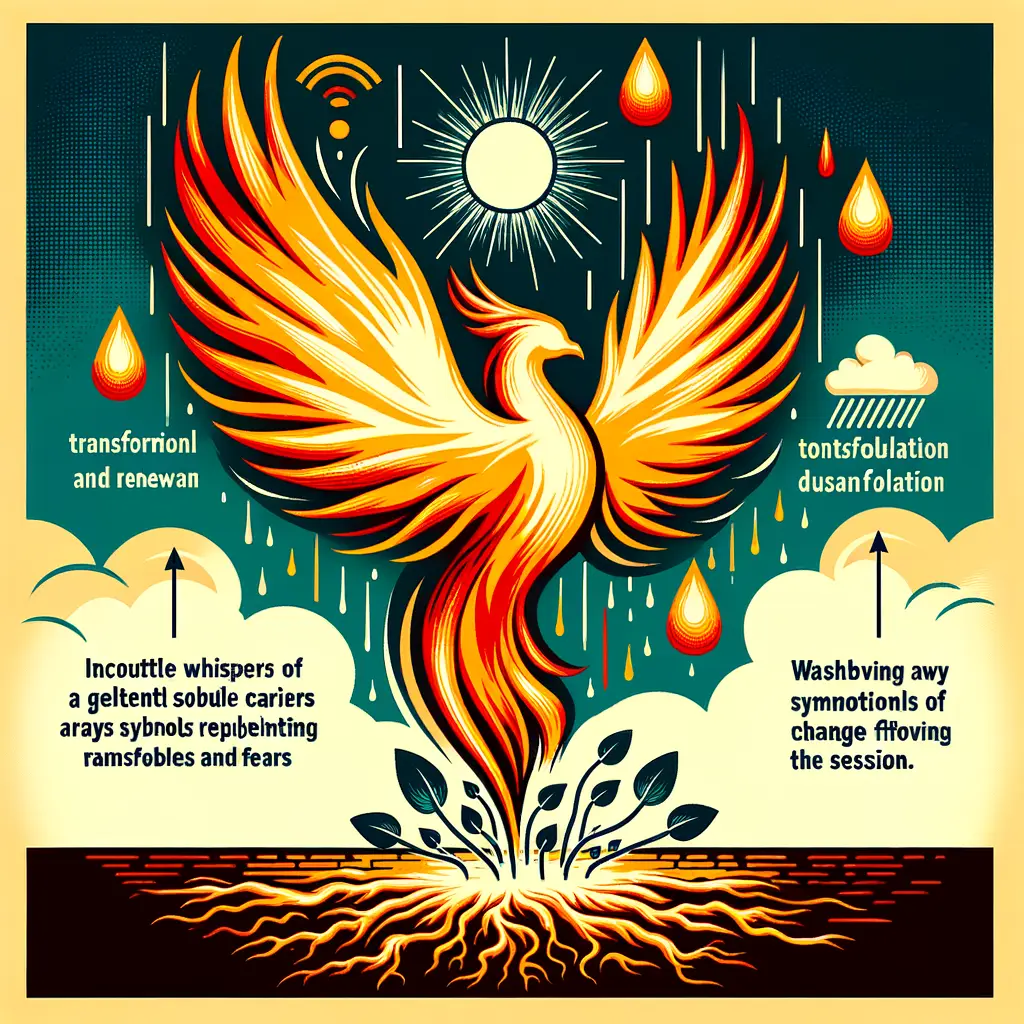 Whispers of Renewal: Phoenix Rises from Tranquil Transformation