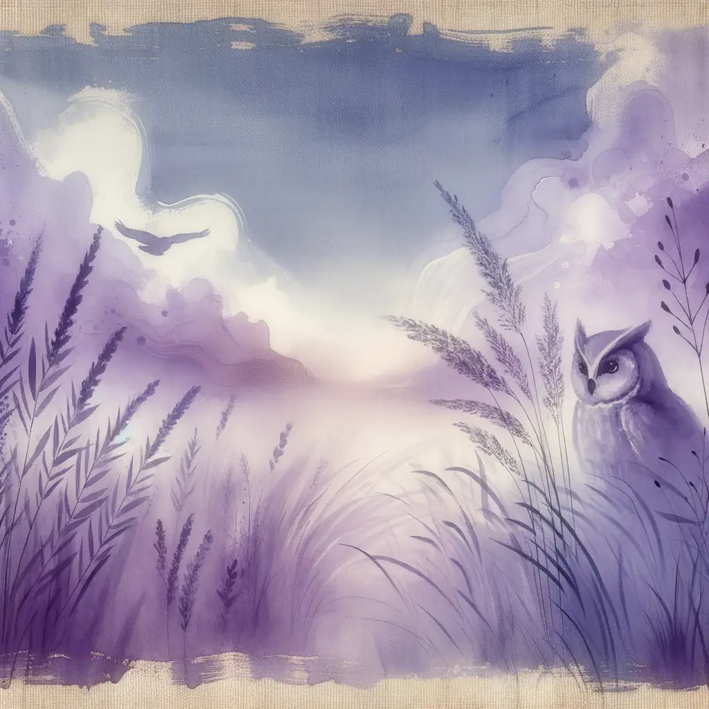 Whispers of the Owl: Lavender Meadow's Tranquil Embrace