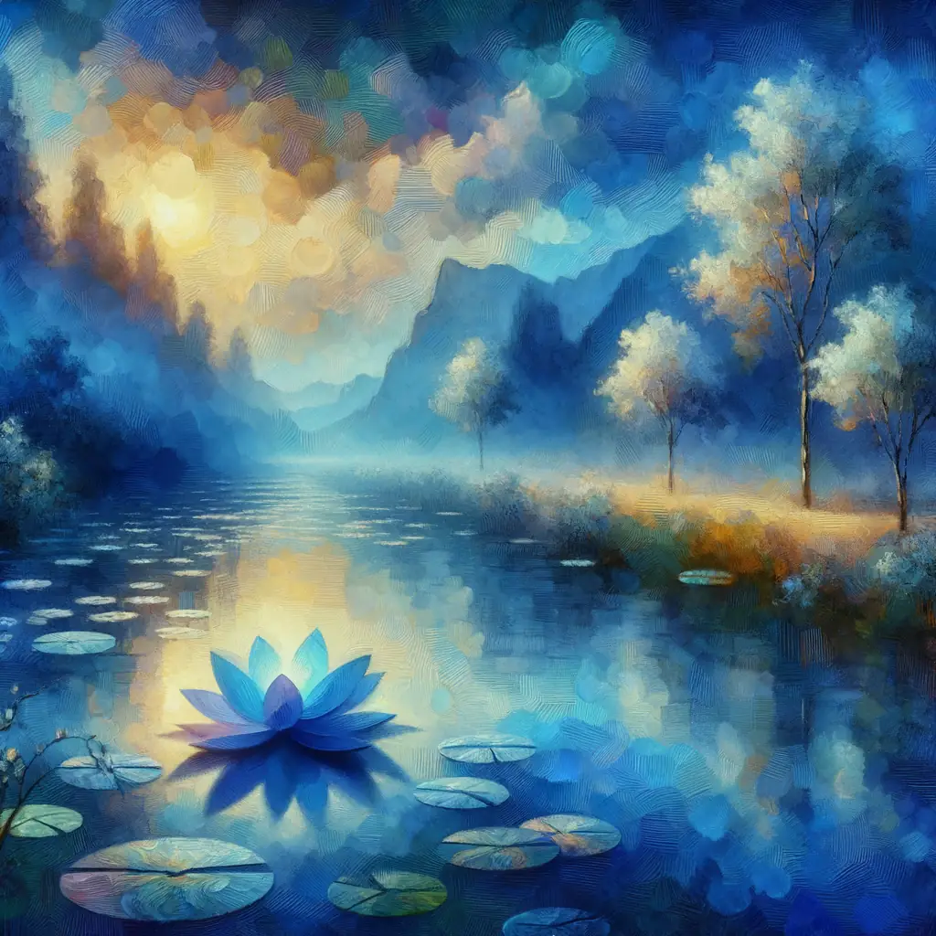 Lotus Blooms: Embrace of Spring's Healing Blue