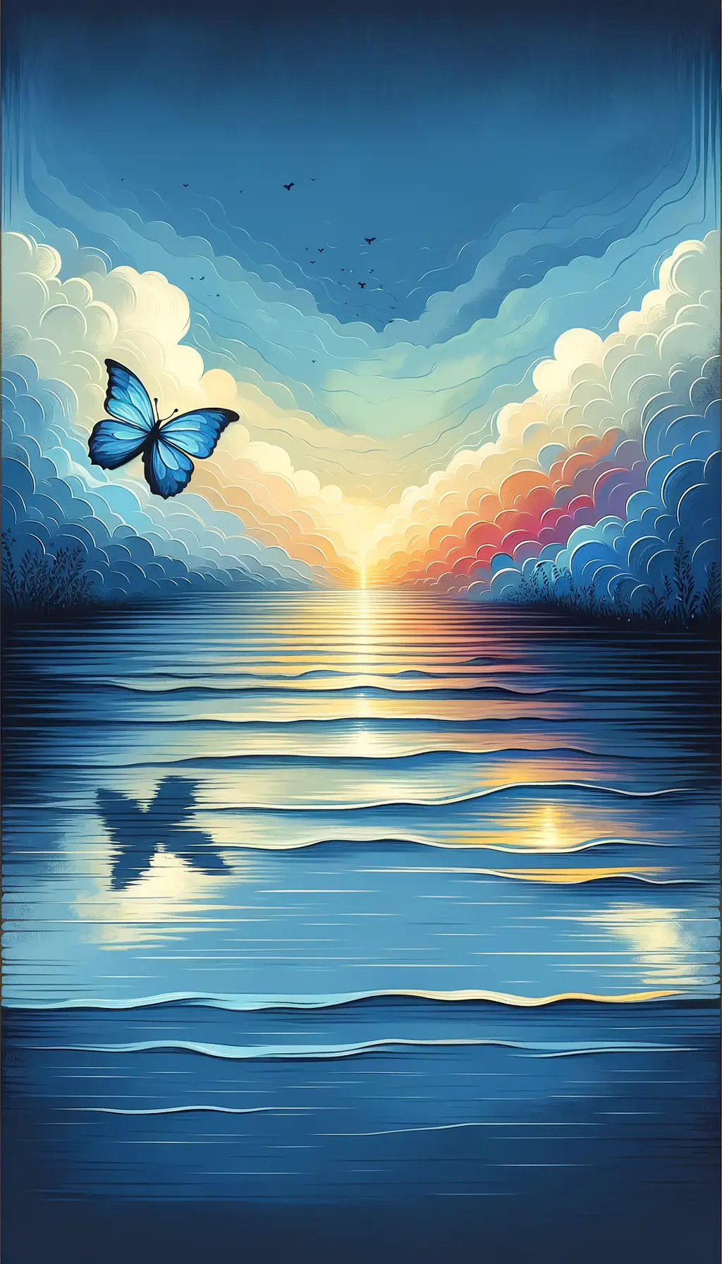 Whispers of the Soul: Dusk Embrace at Ocean's Edge