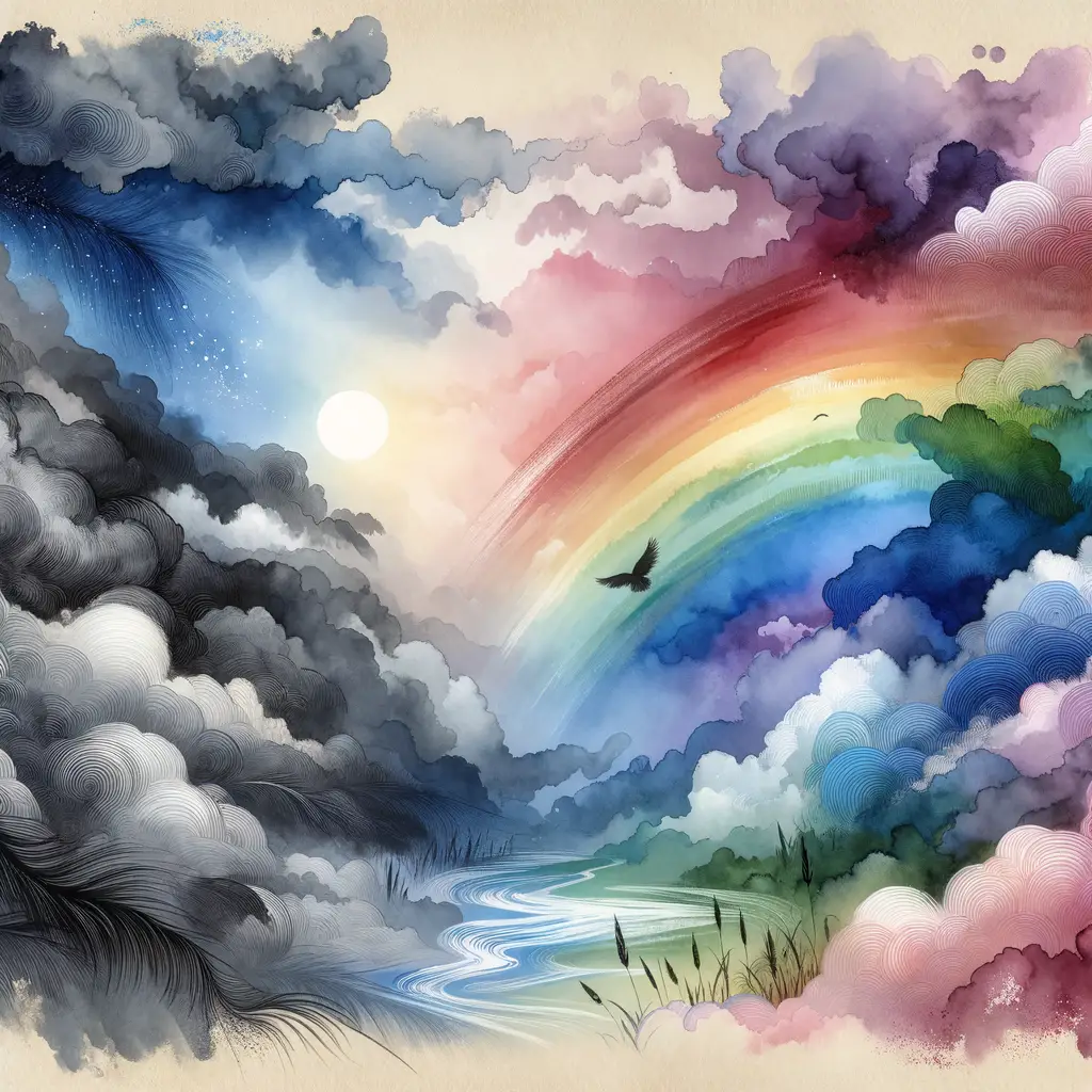 Echoes of Inner Skies: Whispers in Ink Wash