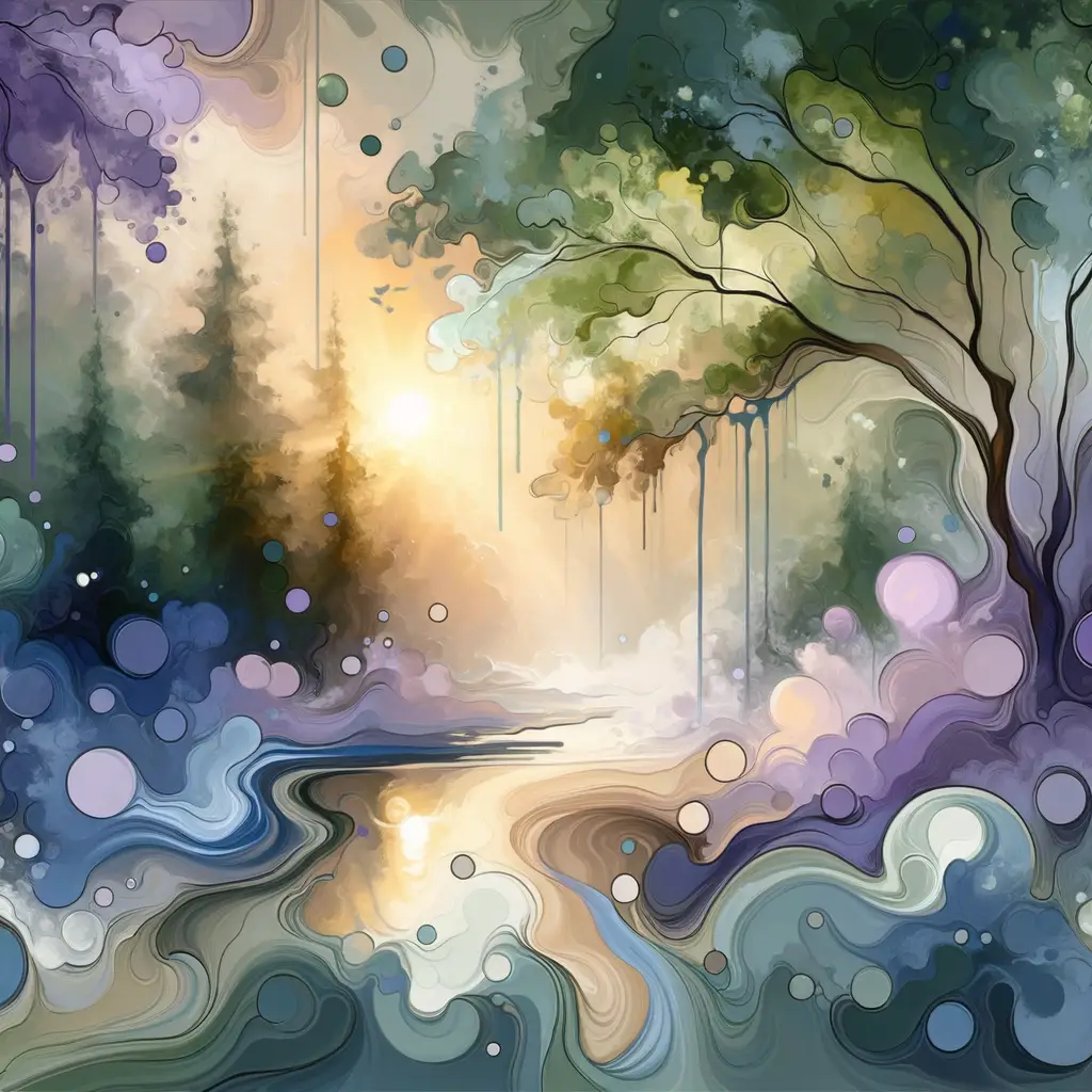 Whispers of Solace: Serene Symphony in Lavender and Blue